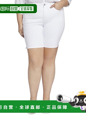 自营 NYDJ Plus Ella Optic白色短裤-白色 美国奥莱直发五分裤
