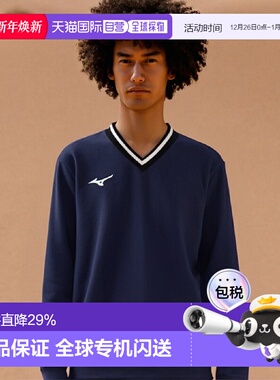 【日本直邮】Mizuno美津浓男女同款V领厚网球衫黑色舒适百搭正品