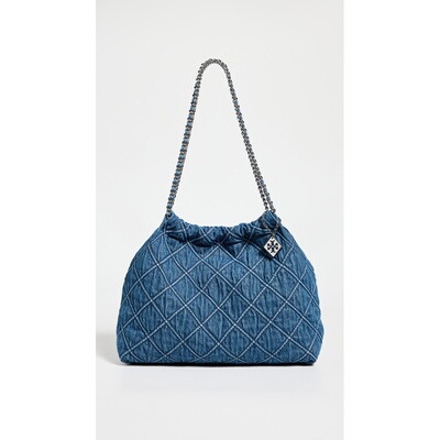 Tory Burch 托里·伯奇 女士 Fleming 柔软牛仔布抽绳袋