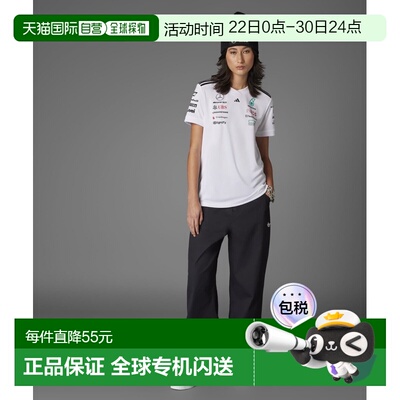 日本直邮adidas女士联名款F1车队训练衫 白色运动T恤 U1282