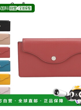 日本直邮Legato Largo 女士薄款翻盖钱包黑色灰色酒红色蓝色紫色L