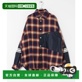 日本直邮master 半开襟衬衫 key 宽松设计 1h可退 拼接 男装 个性