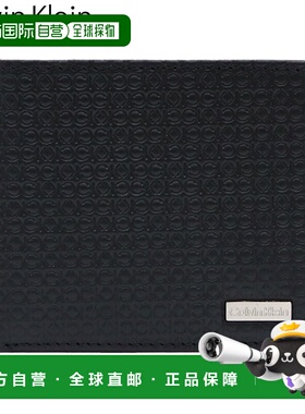 日本直邮Calvin Klein 男士黑色双折钱包带零钱袋货号 31CK130007