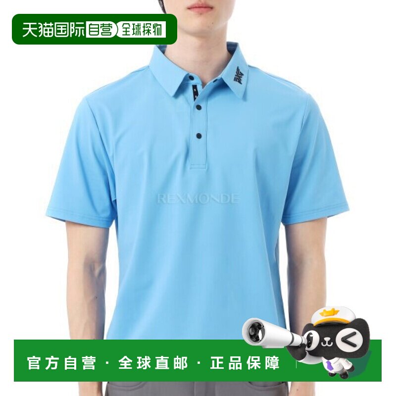 韩国直邮PXG 运动版 BP 签名 Polo 衫 蓝色 (MF23ATP1-01A) 短袖/图片