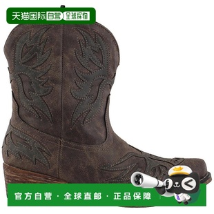 美国直邮 Inlay棕色短靴女鞋 Roper Tooled 时 Amelia 1h可退