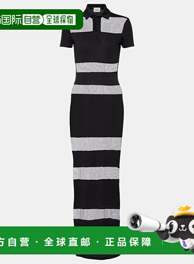 1h可退 香港直邮Coperni 女士 shee-paneled 条纹长款连衣裙长裙