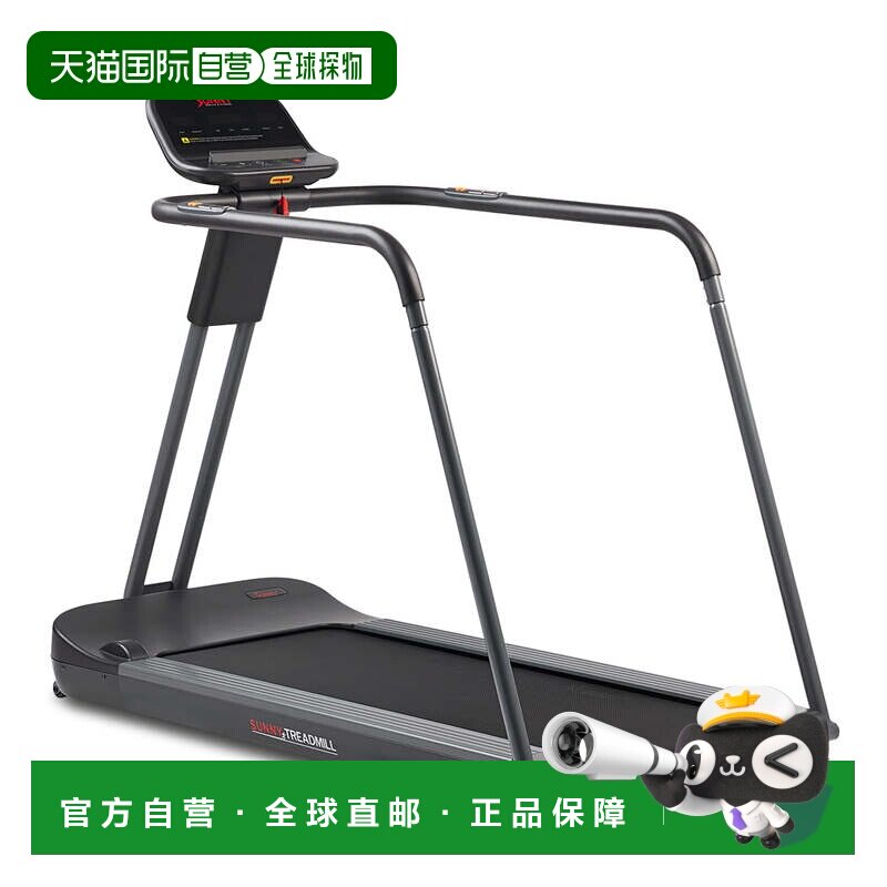 自营sunny health & fitness带扶手的智能电动跑步机-灰色 美国奥