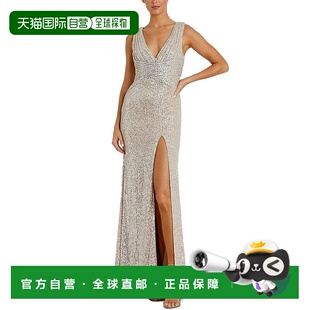 棕色 Maxi连衣裙 鱼尾裙长裙美国直发奥莱 Duggal 自营Mac