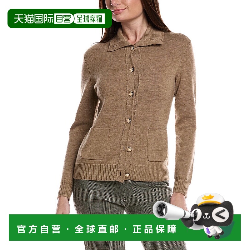 自营Bruno Magli Merino Wool Epaulet Sweater Jacket - tan 美