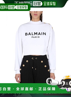 香港直邮BALMAIN 女士卫衣 AF0JO040BB02GAB SS2023 白色高领