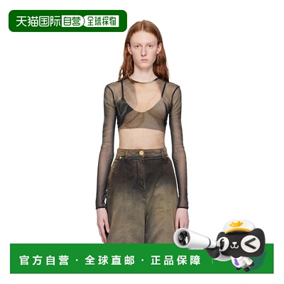 香港直邮BALMAIN 女士衬衫 AF0AR535JF71EHD SS2023 棕色 长袖T恤