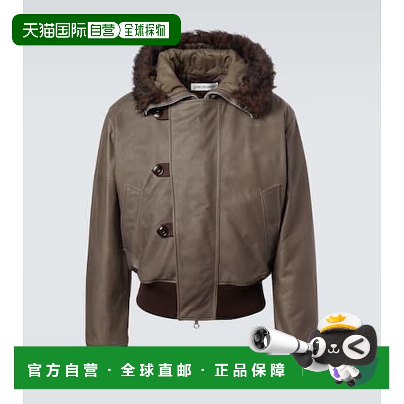 1h可退 香港直邮潮奢 Our Legacy 男士 Compel 皮毛饰边皮革夹克