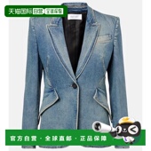 香港直邮潮奢 女士 mcqueen 1h可退 亚历山大 麦昆 牛仔西装 外套