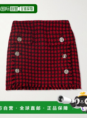 1h可退 香港直邮versace 范思哲 女士 红色 & 黑色短裙 10173111A