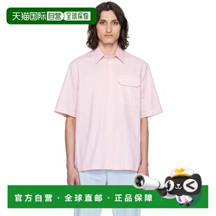 1h可退 香港直邮潮奢 versace 范思哲 男士 粉色 Contrasto 衬衫