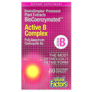 香港直发Natural factorsB族维生素提供机体能量60粒肌醇胶囊叶酸
