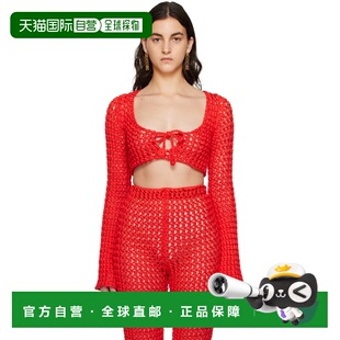 1h可退 香港直邮潮奢 Moschino 莫斯奇诺 女士 红色 Cropped 上装