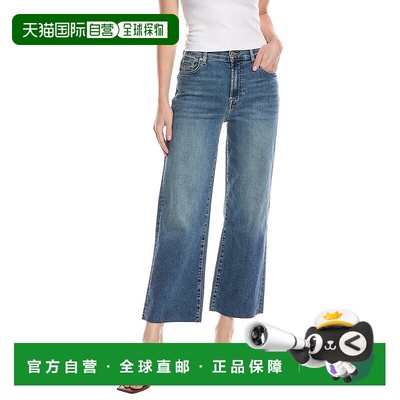 自营7 for all mankind7为全人类Alexa Felicity剪裁牛仔裤-蓝色