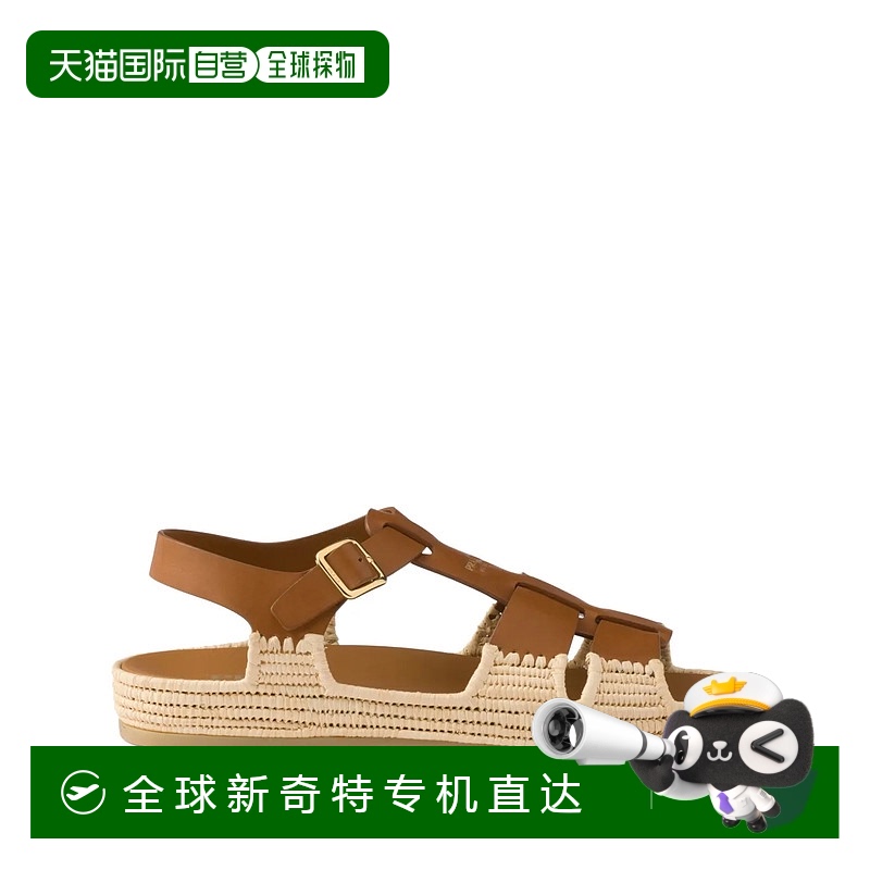 1h可退香港直邮PRADA女士凉鞋 1X870NF010248F0054 SS2025棕色