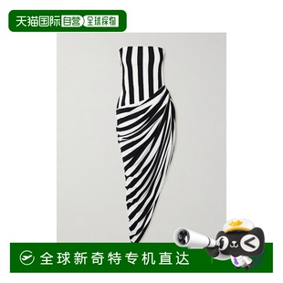 抹胸不对称垂褶条纹针织睡 1h可退 香港直邮Balmain 巴尔曼 女士