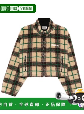1h可退 香港直邮Miu Miu 格纹拉链休闲夹克 MJLA3318ZQSOOO