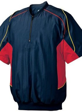 日本直邮MIZUNO 武士日本型号半拉链夹克短袖棒球棒球 52WW38814