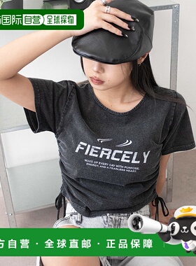 1h可退 日本直邮WEGO 女士春夏新款复古抽绳短款T恤 WE25SM05L002