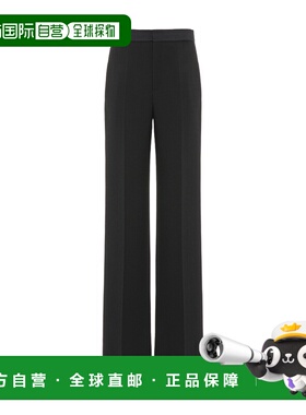 香港直邮Chloe 压褶羊毛休闲裤 C24SPA03068阔腿裤直筒裤西装裤