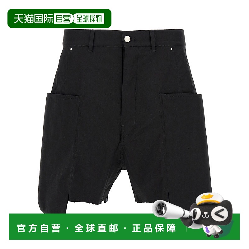 1h可退 香港直邮RICK OWENS 男士短裤 RU02E1382TE09 AW2025 黑色