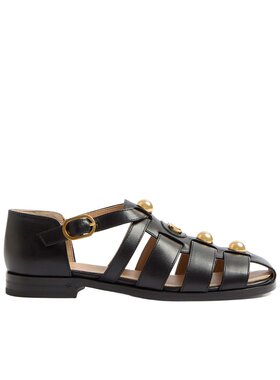 VALENTINO 女士凉鞋 WS0LS9DSH0NO SS2025 黑色 圆头平底凉鞋