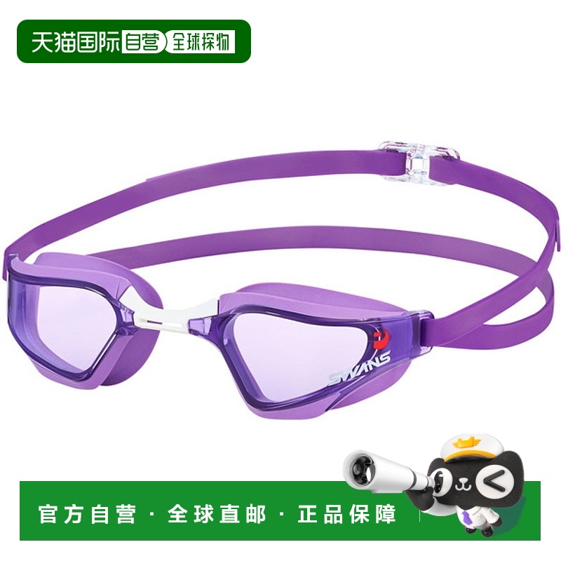 日本直邮SWANS带竞赛垫游泳镜R72NPAFAB-PUR水下眼镜RS2406