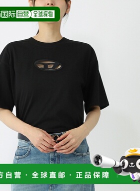 日本直邮Diesel 女士黑色圆领T恤 T-BUXT-CROP-OD (A15096 0NIAX)