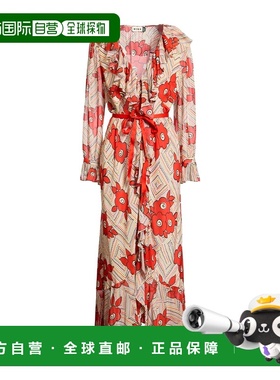 香港直邮RIXO 女士 中长连衣裙 red红色 舒适时尚