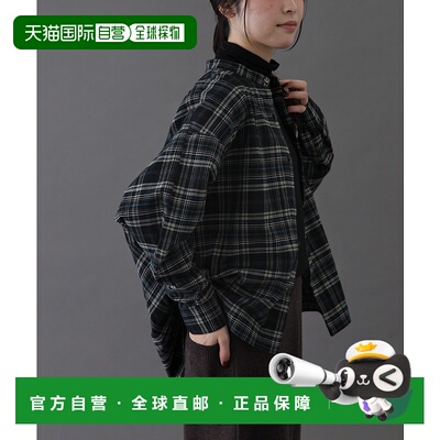1h可退 日本直邮FORK&SPOON 女装宽松廓形 brushed棉质检查衬衫 d