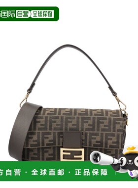 1h可退 香港直邮潮奢 Fendi 芬迪 女士 FF 提花法棍单肩包 8BR600