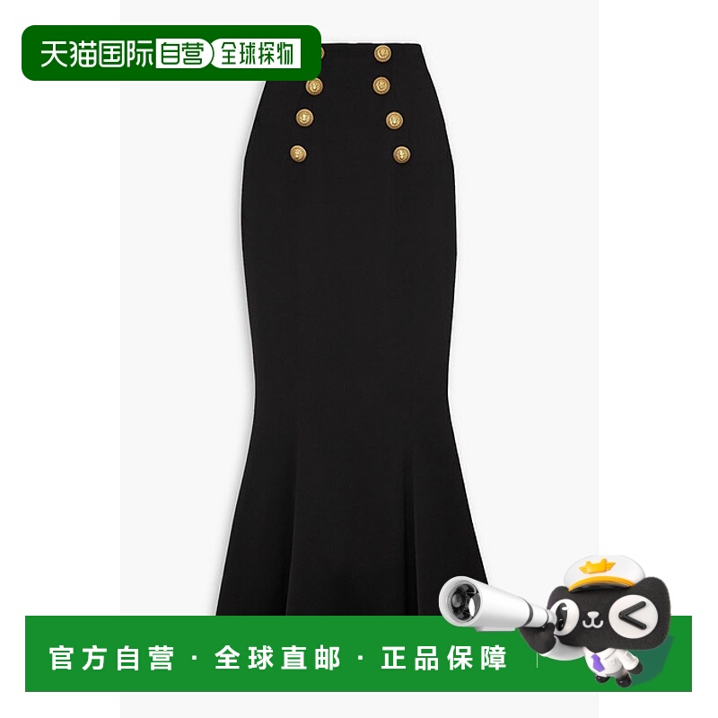 1h可退 香港直邮潮奢 Balmain 巴尔曼 女士 纽扣高腰半身裙 BF1LE