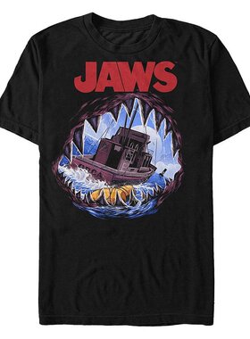 Fifth Sun|Jaws 男款彩绘张嘴鲨鱼短袖 T 恤
