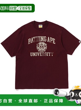 1h可退 日本直邮A BATHING APE 男女同款 棉质宽松学院风喷绘短袖