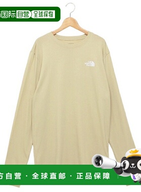 日本直邮THE NORTH FACET恤长袖方形徽标T恤米色男士NF0A8B68 3X4