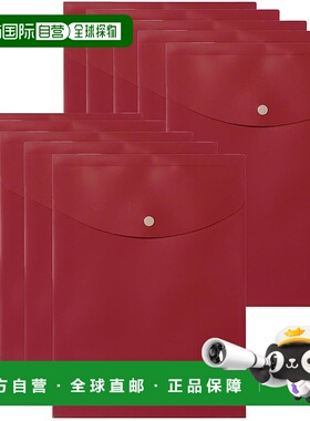 【日本直邮】加长文件信封 带口袋和角撑板 A4 竖式 红色 10 册 F
