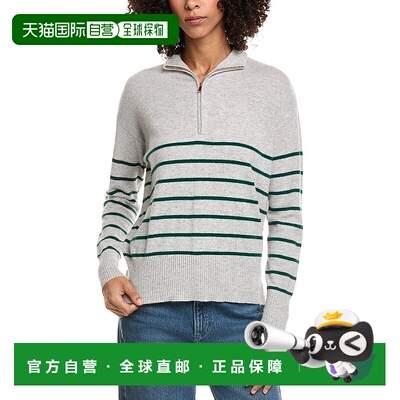 自营InCashmere Pullover Cashmere 1/4-Zip - grey 美国奥莱直发