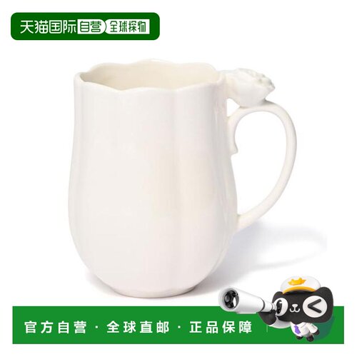 日本直邮Francfranc 玫瑰浮雕马克杯 白色陶瓷