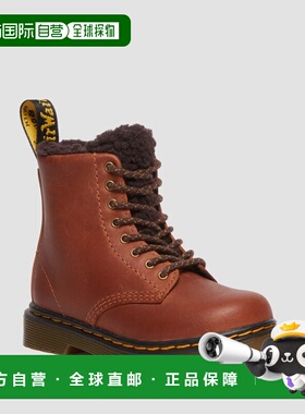 欧洲直邮DrMartens马丁大夫 1460 Serena儿童棕红色皮革靴