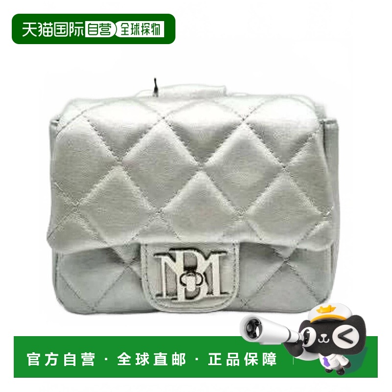 自营badgley mischka金属灰-金属灰女式迷你人造素食皮革珍珠装饰