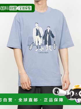 日本直邮 无 男士半袖T恤 MT51412 [无] 蓝色短袖网球纯棉