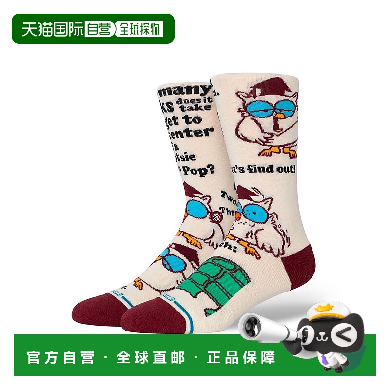 日本直邮STANCE 男女同款MR OWL卡通袜 A545A24MRO#CVS袜子中筒袜