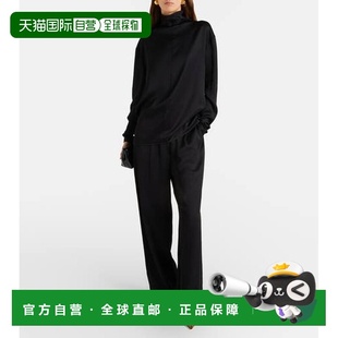 香港直邮toteme 舒适时尚 女士 black黑色 缎面高领上衣 1h可退