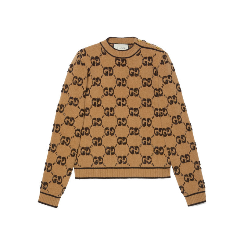 Gucci GG 提花羊毛毛衣 718631XKCNA