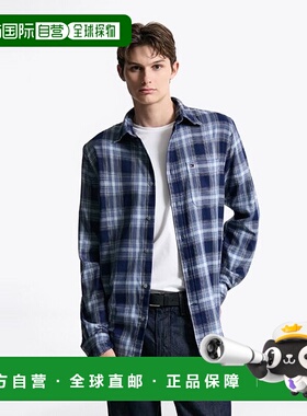 韩国直邮TOMMY HILFIGER 常规版型柔软格纹衬衫 T12F7WSH520MT10M