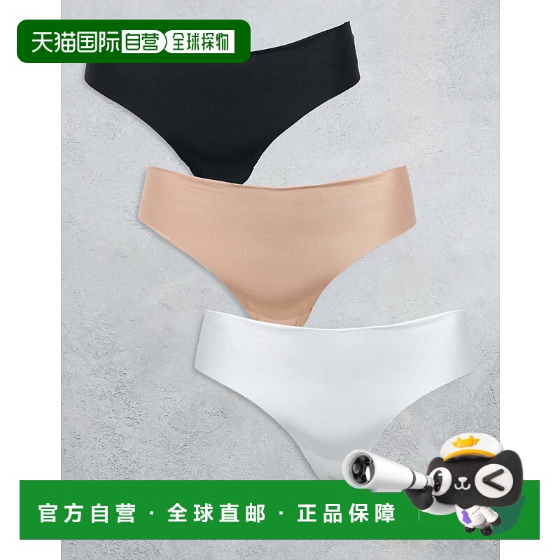 1h可退 香港直邮ASOS 女士 Curve no vpl 设计黑色白色浅褐色蕾丝